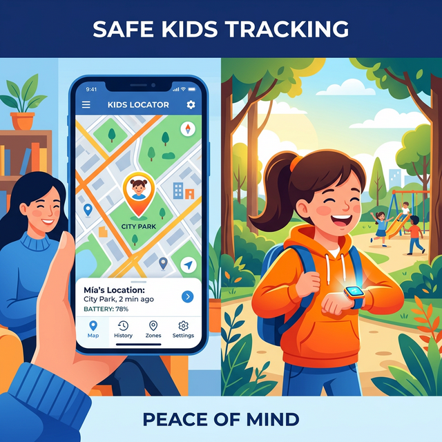 Parent app showing child GPS location on map